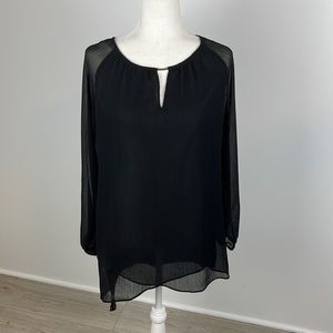White House Black Market Keyhole Blouse Size 8